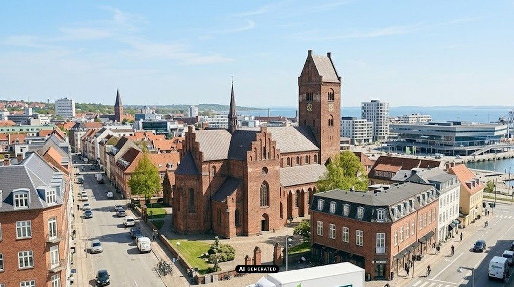 Aarhus set fra oven, et af de områder vi dækker
