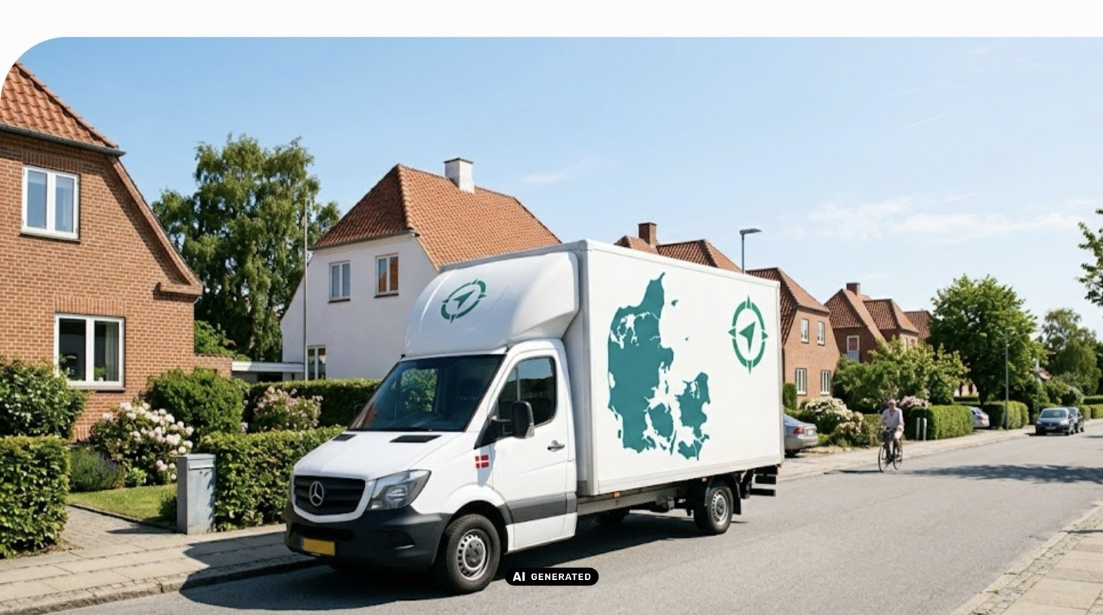 Flyttebil fra Flyttefirmaet.dk klar til afgang