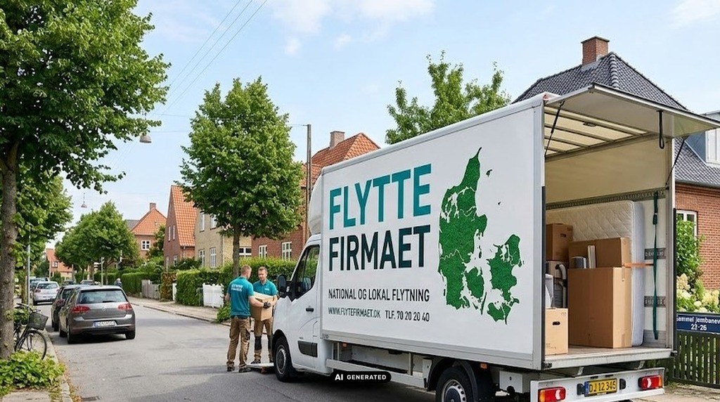 Flytning pakket på flyttebil