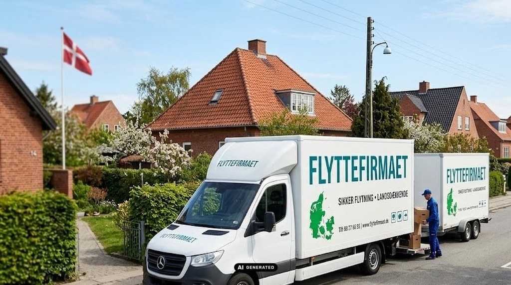 flyttebil med trailer