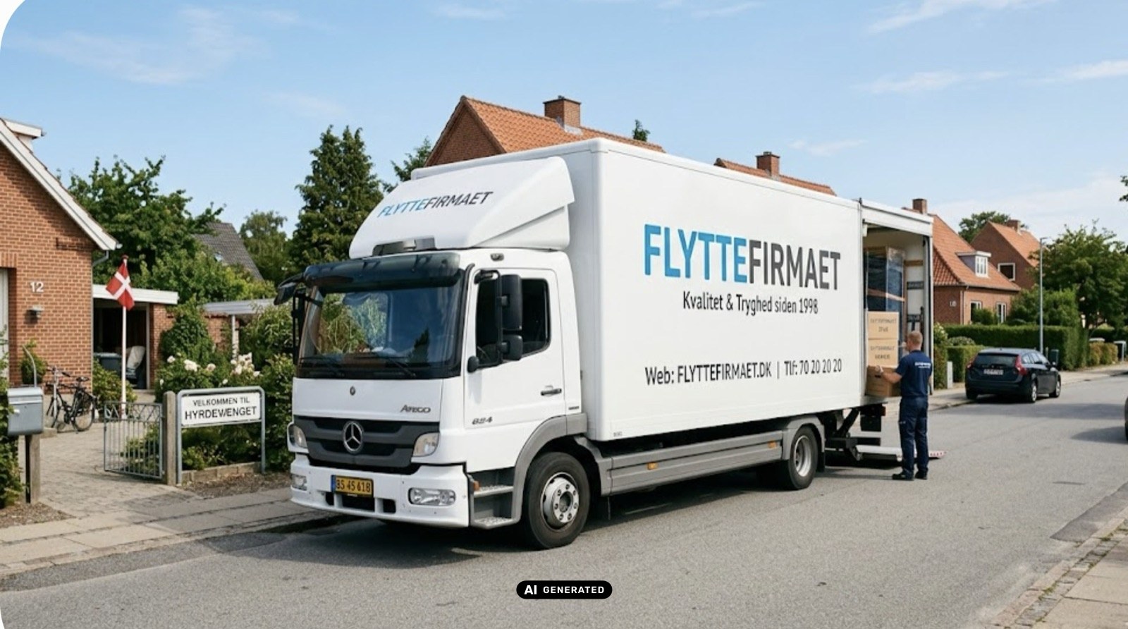Flyttebil med udsigt over Spanien