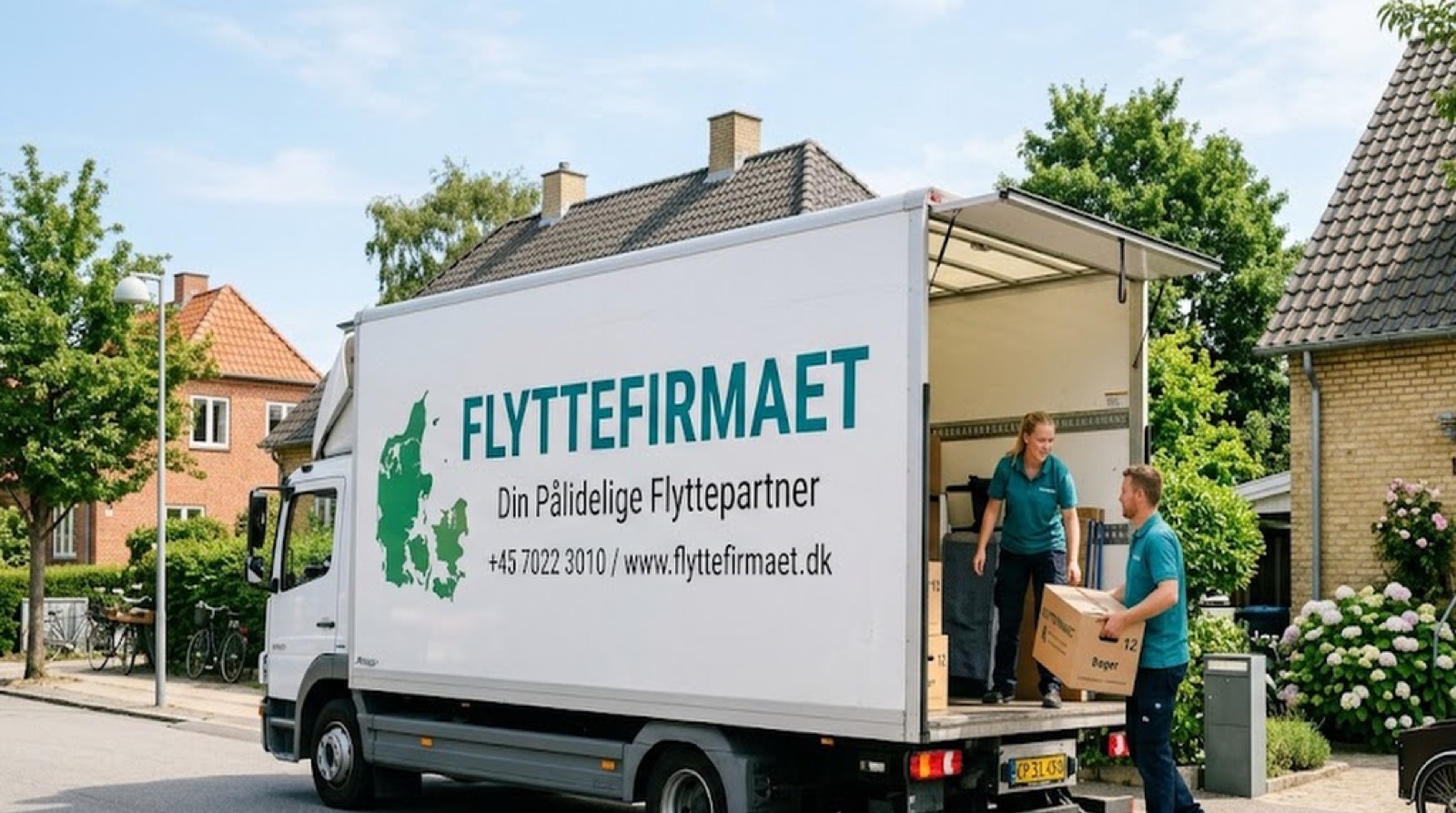 Flyttebil klar til udlandsflytning i Europa
