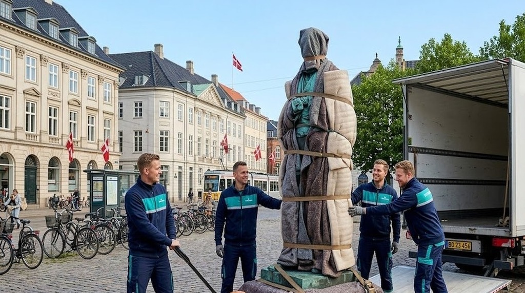 Flyttefirmaet cover statue flytning