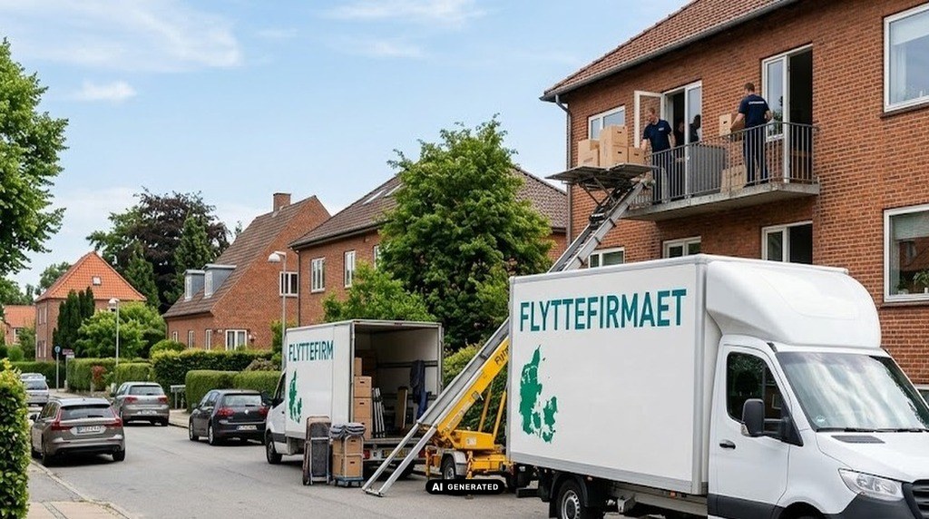 Flyttelift sat op til 2 lastbiler.