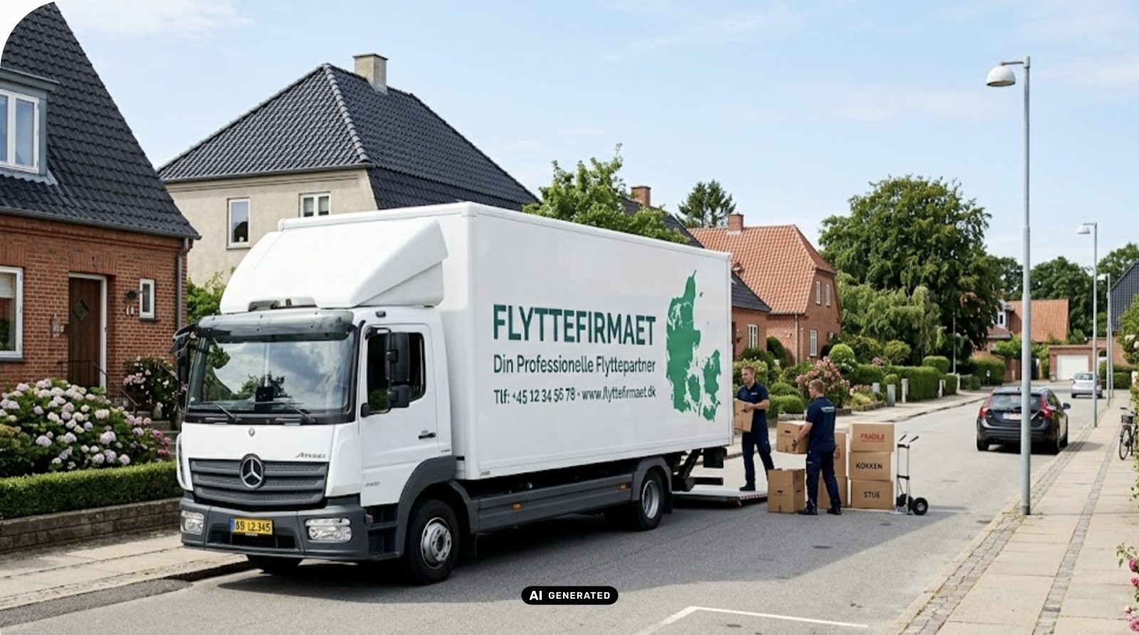 Flyttemand igang med aflevering af palle