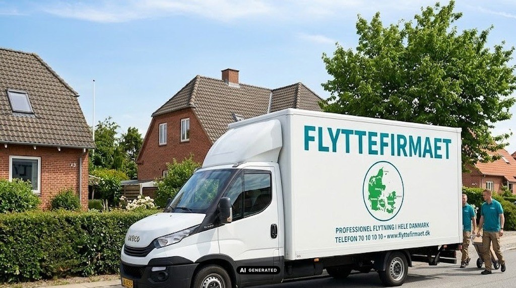 Her ses vores flyttebil på vej til en flytning.