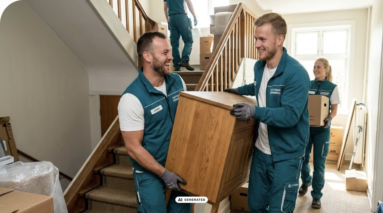 Lastbil ved flytningens aflæsning
