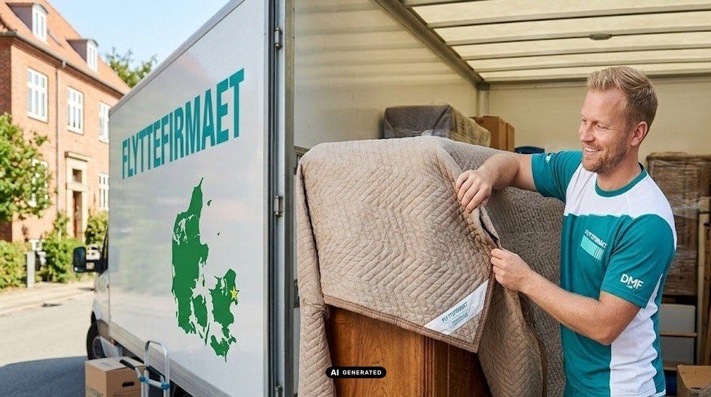 Næste skridt i pakning er at ligge et par tæpper så det dækker alle flader.